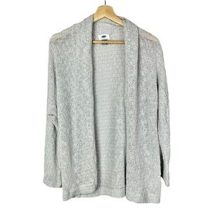 Old Navy Light Gray Open Knit Cardigan Sweater XS